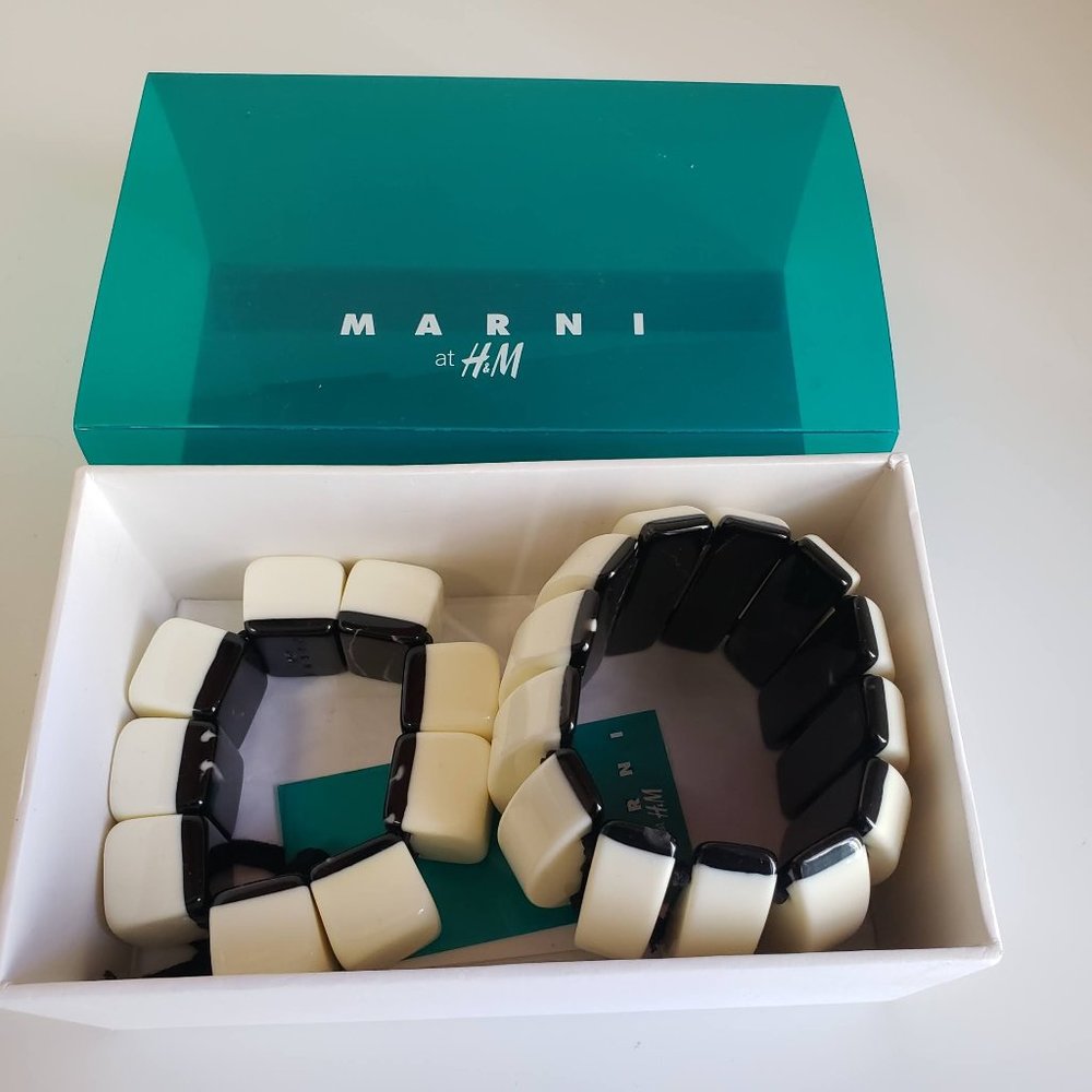 NIB! Marni for H&M Ivory (color) Stretch Bracelet Set